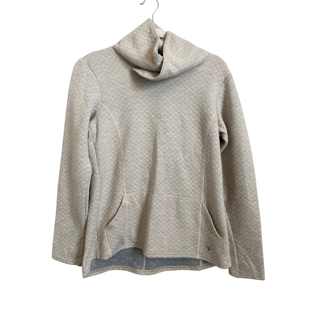 Kuhl Athena Quilted Mock Neck Pullover Sweater Beige Size Medium